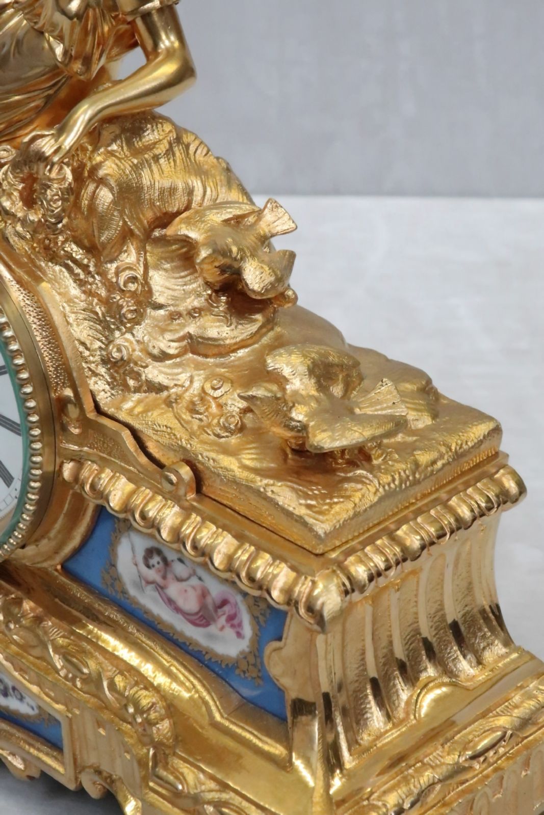 French Victorian Bronze Gilt And Porcelain Mantel Clock By Vincenti photo 1785.0