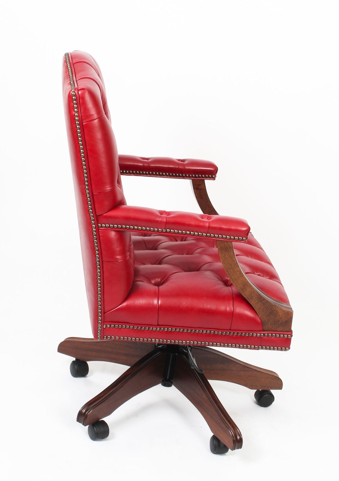 Bespoke English Handmade Gainsborough Leather Desk Chair Gamay photo furniture