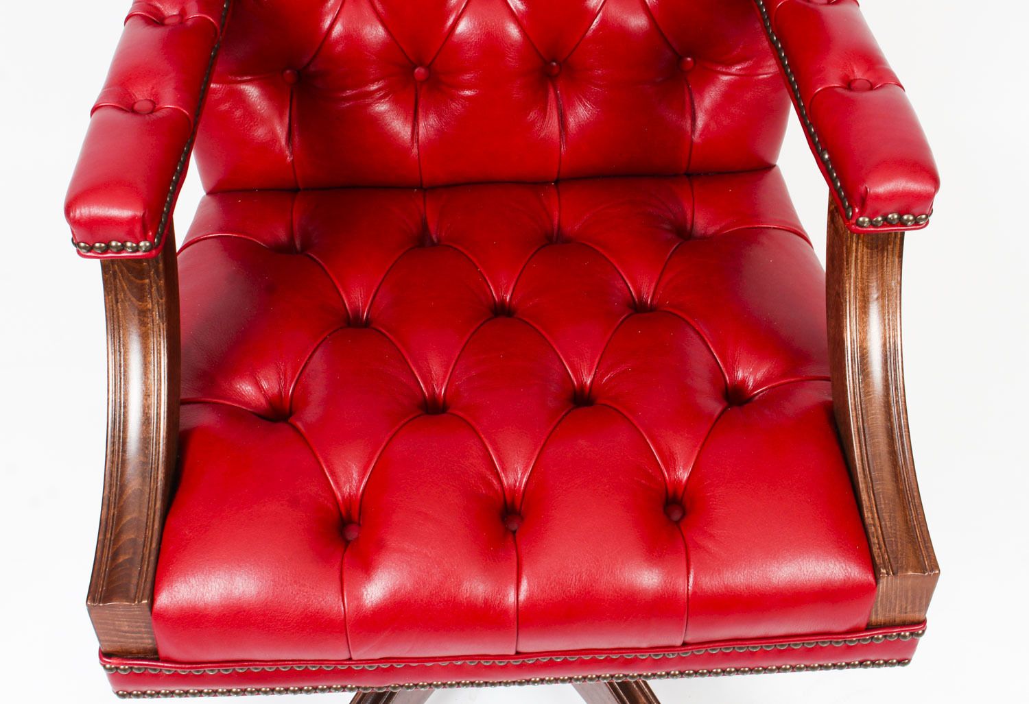 Bespoke English Handmade Gainsborough Leather Desk Chair Gamay photo 1575.0