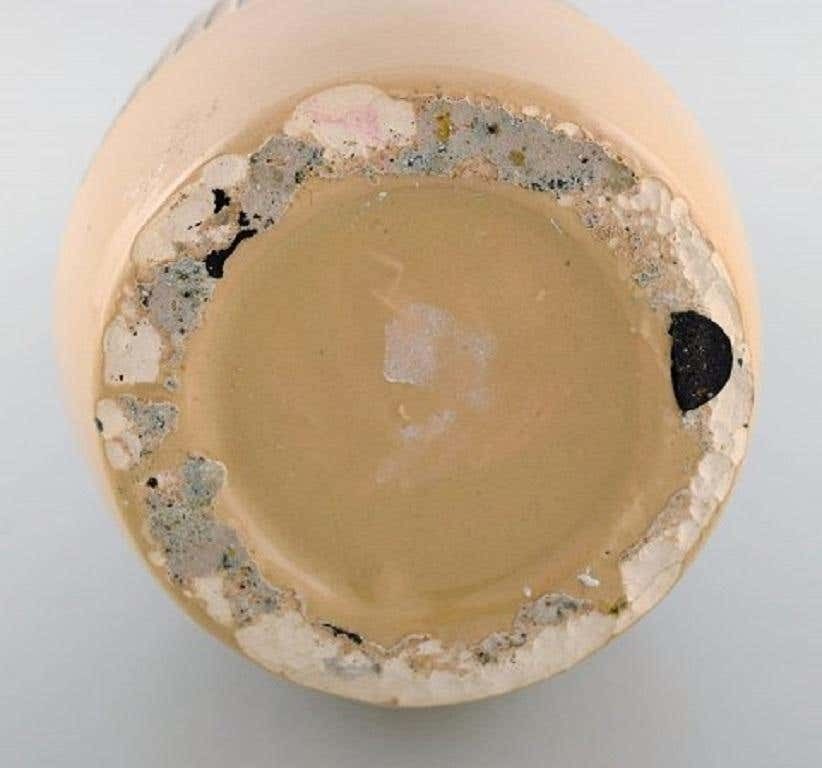 Scandinavian Ceramist, Large Vase In Glazed Ceramic With Grooved Body photo 471.0