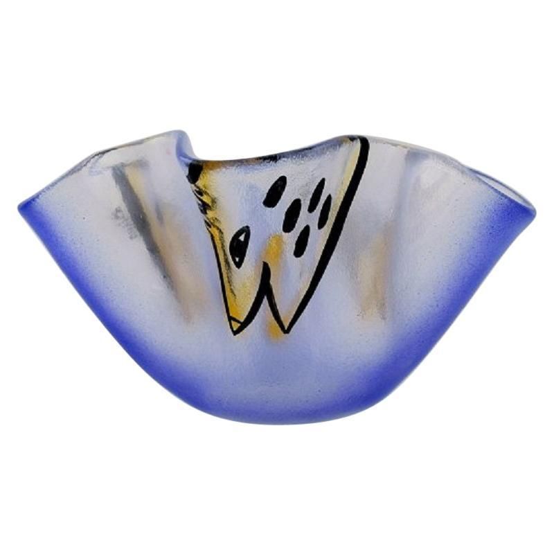 Ulrica Hydman Vallien For Kosta Boda, Bowl In Mouth Blown Art Glass