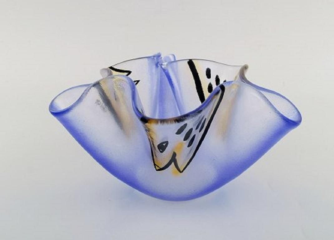 Ulrica Hydman Vallien For Kosta Boda, Bowl In Mouth Blown Art Glass photo Home Decor