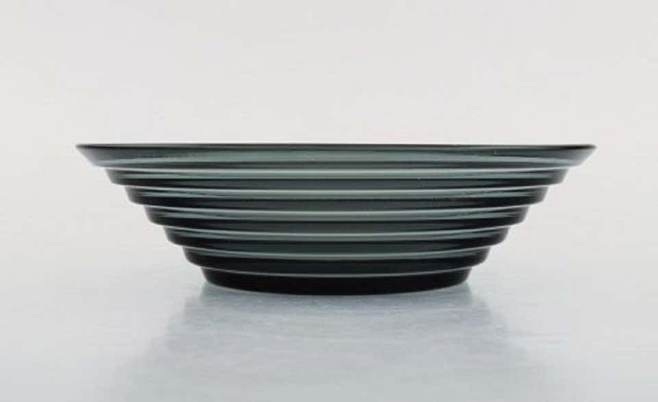 Aino Aalto For Iittala, Four Bowls In Blue Green Art Glass, Finnish Design photo for sale