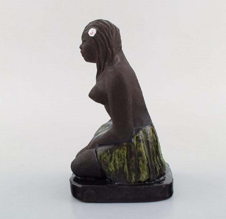 Bengt Wall, Sweden, Balinese Girl In Raw And Glazed Ceramics, 1950s photo Home Decor