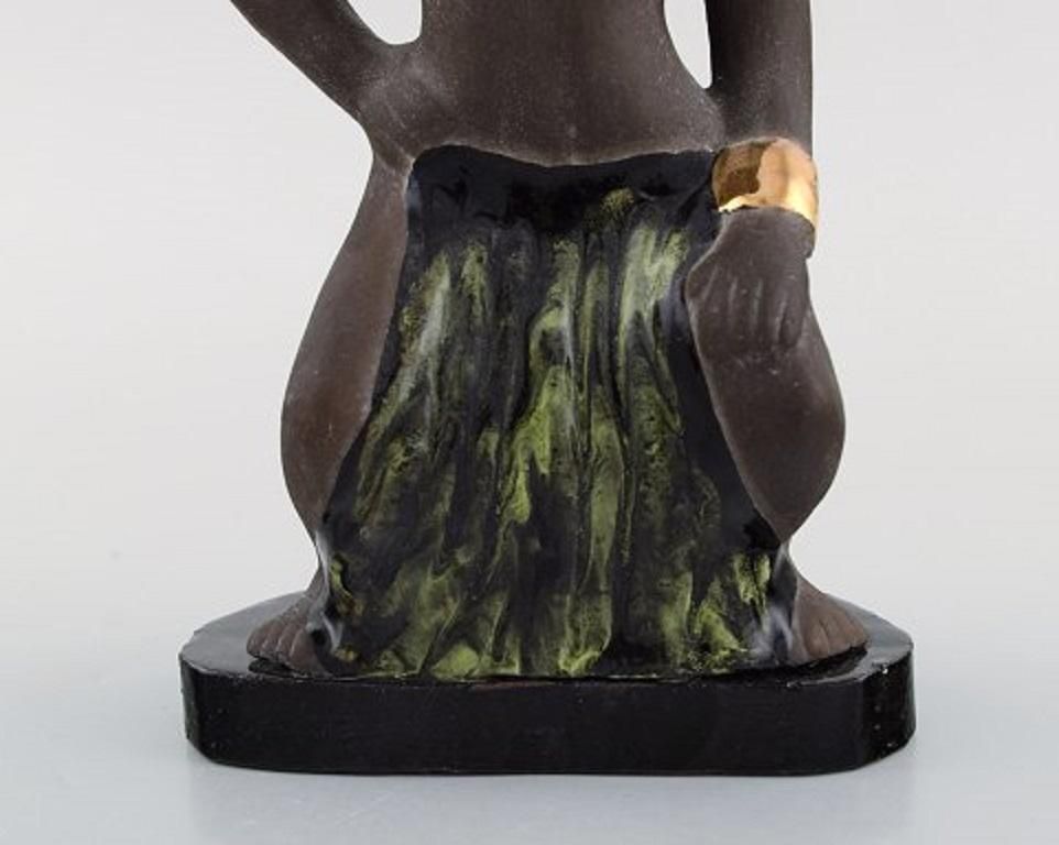Bengt Wall, Sweden, Balinese Girl In Raw And Glazed Ceramics, 1950s photo for sale