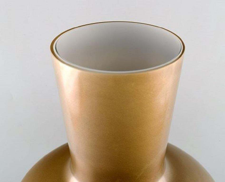 Large Art Glass Vase With Gold Decoration, Scandinavian Design, Circa 1970s photo Home Decor