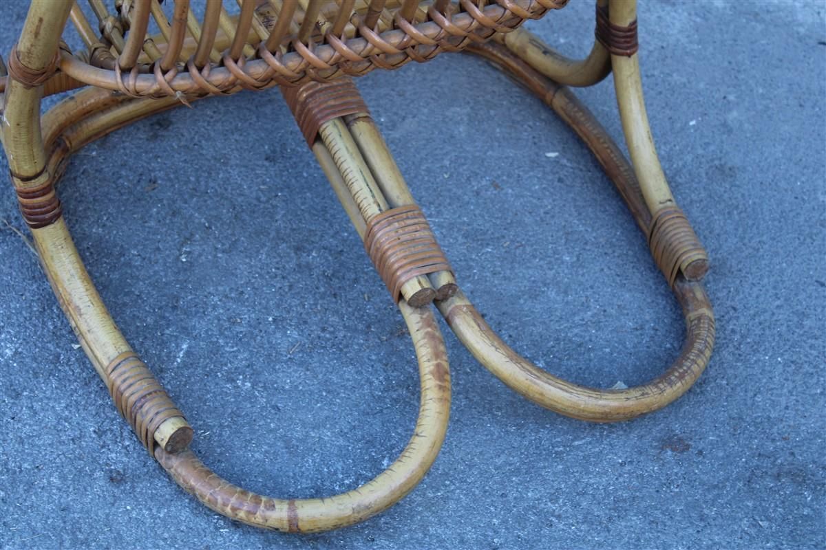 Pair Of Bamboo Armchairs Tito Agnoli 1950s Italian Design photo Furniture