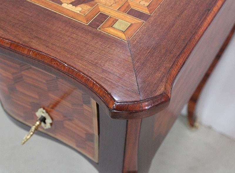 photo furniture Small Lady's Desk, In Amarante And Violet Wood, Louis XV Period   18th Century