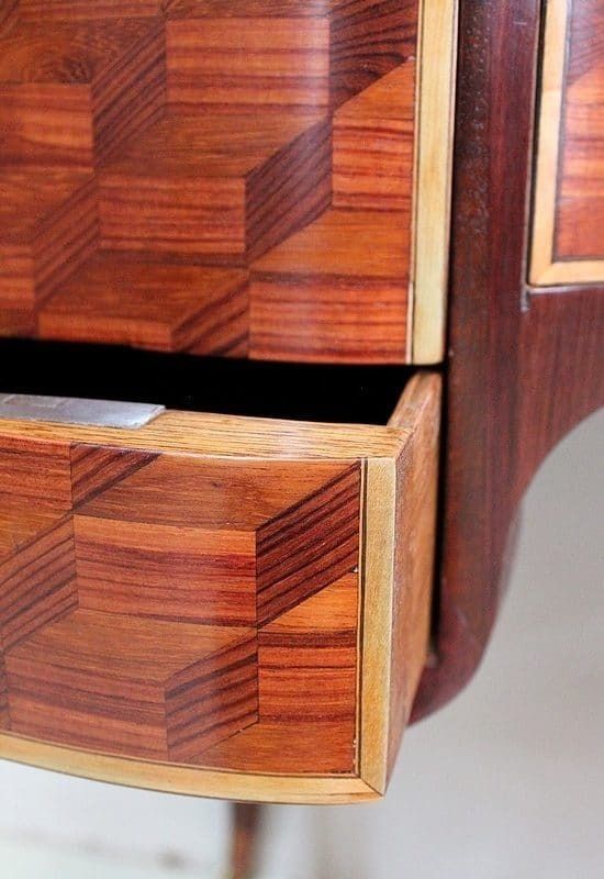 photo vinterior Small Lady's Desk, In Amarante And Violet Wood, Louis XV Period   18th Century