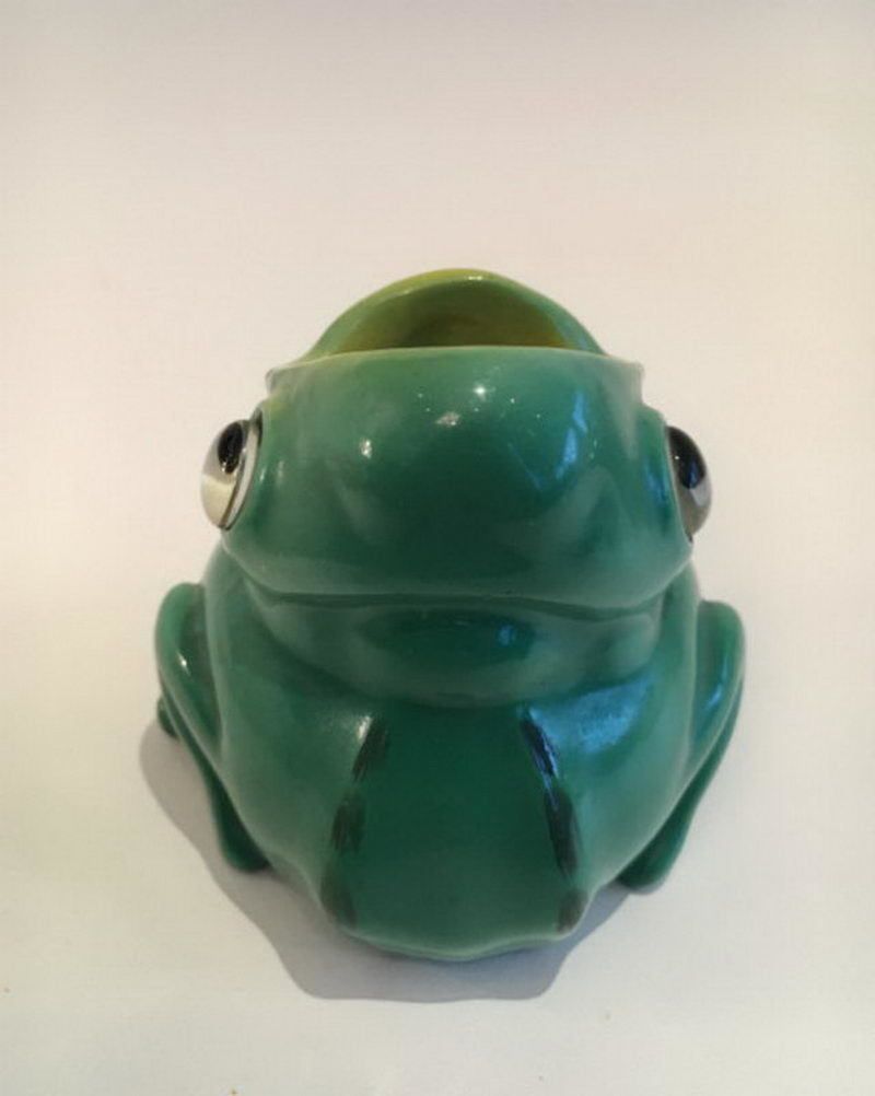 In The Style Of Marcel Sandoz. Stylish Frog In Porcelain. Signed Rx 1913. Circa 1910 photo Art
