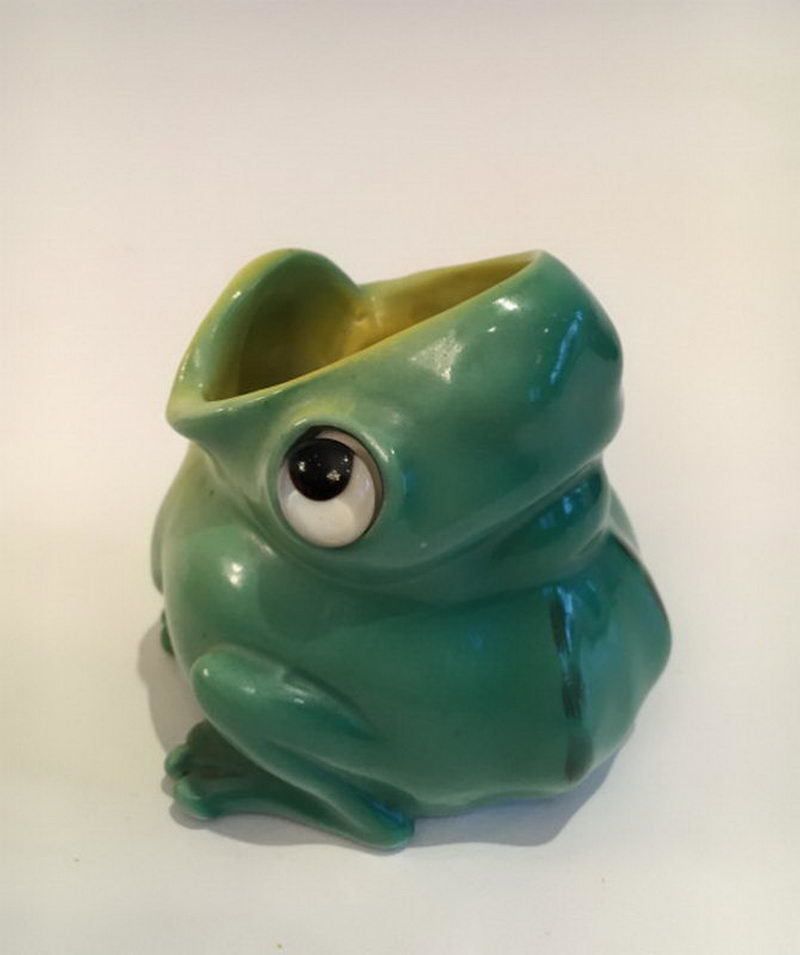 In The Style Of Marcel Sandoz. Stylish Frog In Porcelain. Signed Rx 1913. Circa 1910 photo 216.0