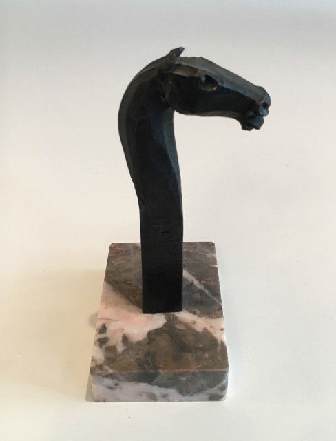 Freddy Franckaert Kuntsmind. Stylish Horse Head Sculpture. Circa 1920 photo Art