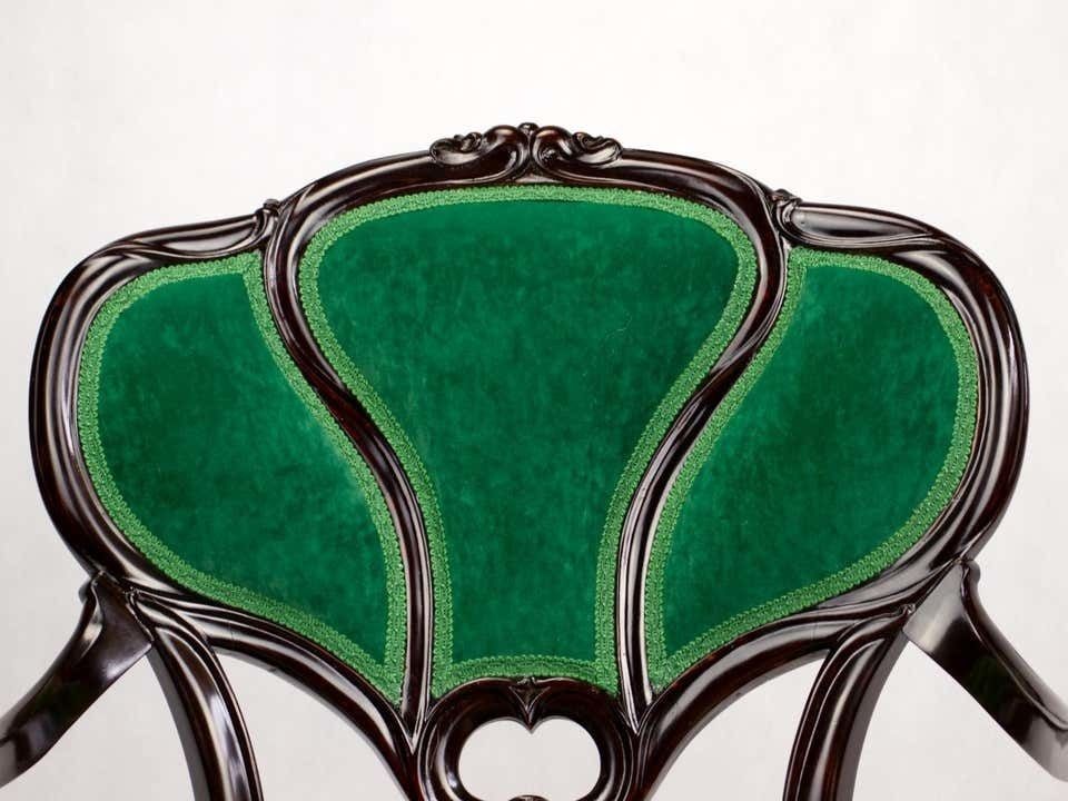 photo for sale Set Of Three Hand Carved Art Nouveau Chairs, Circa 1900