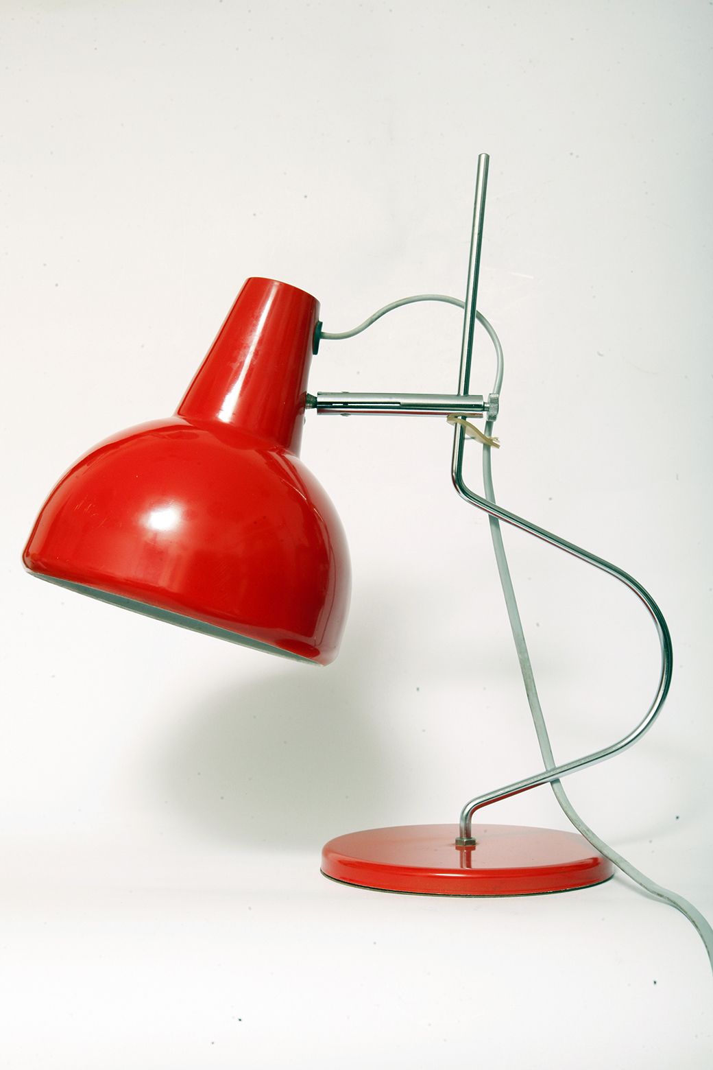 Red Metal Desk Lamp  By Josef Hůrka For Lidokov, Czechoslovakia, 1960s photo buy
