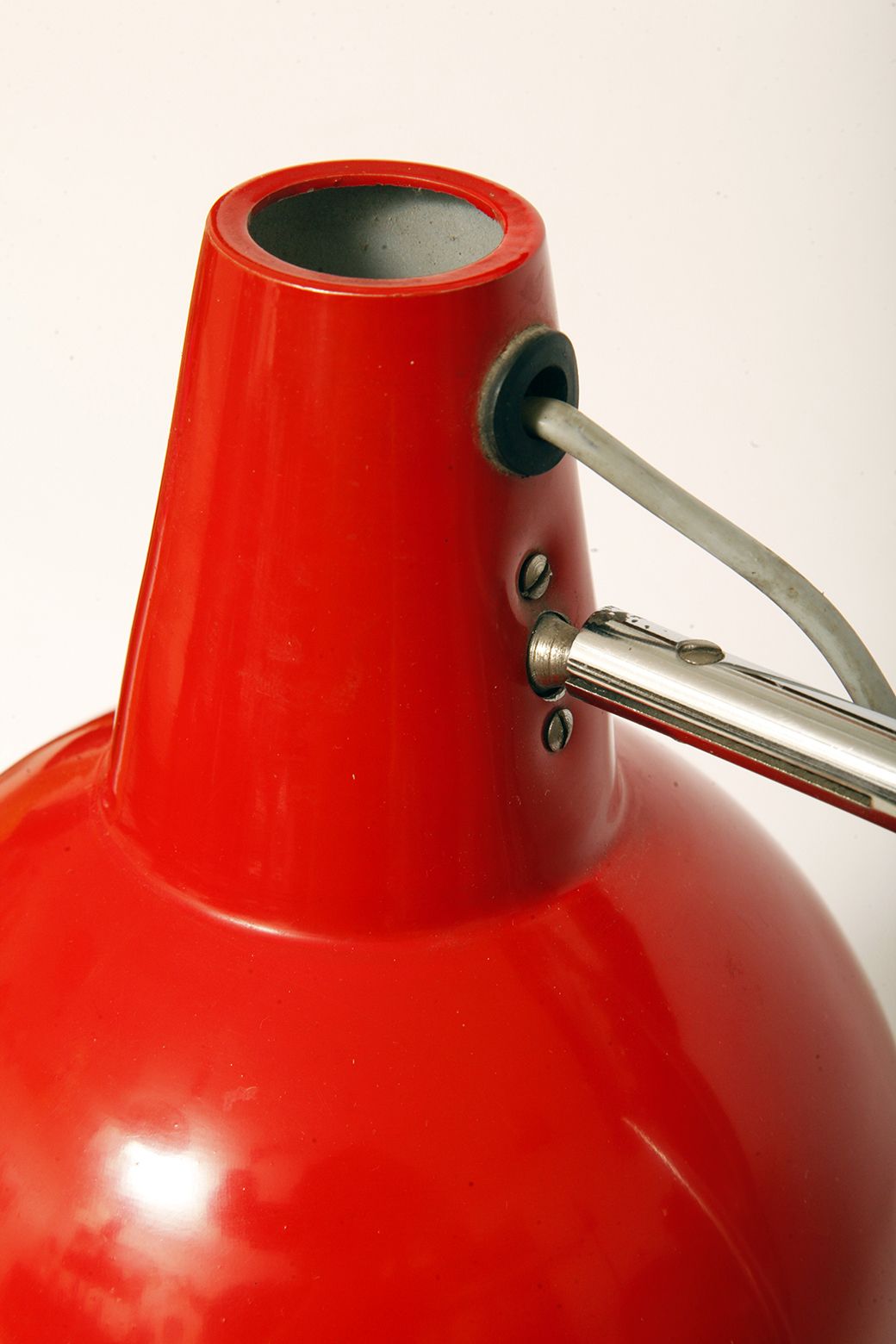 Lighting Red Metal Desk Lamp  By Josef Hůrka For Lidokov, Czechoslovakia, 1960s photo