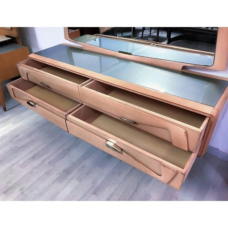 Italian Mid Century Maple Dresser With Mirror Wttributed To Silvio Cavatorta, 1950s photo Furniture