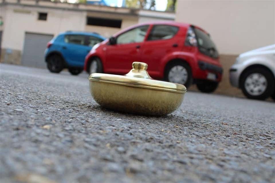 Tobacco Box From The 1970s Italian Design Solid Brass photo for sale