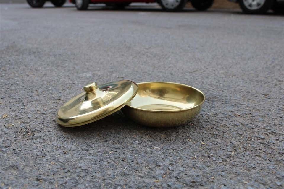 Tobacco Box From The 1970s Italian Design Solid Brass photo Home Decor