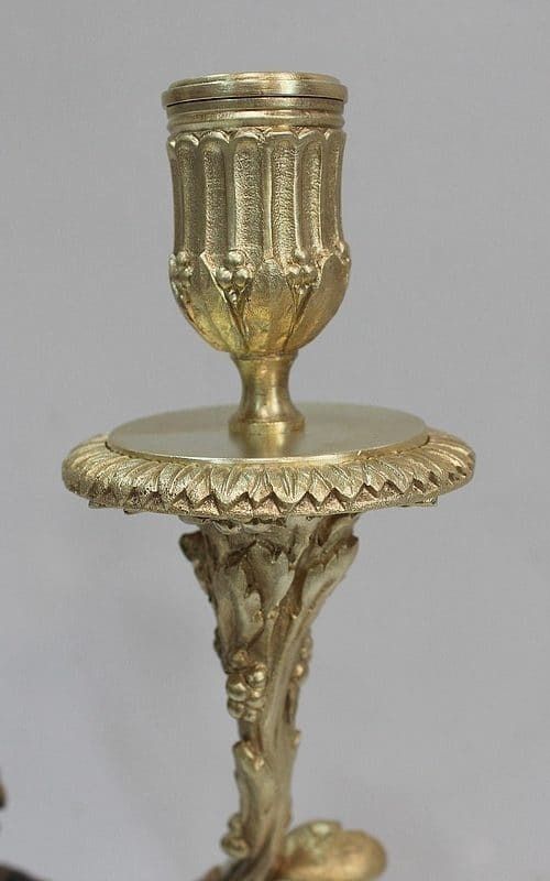 Pair Of Bronze Candelabras, "Un Amour Et Un Faune", After Clodion And Delarue , End Of The 19th Century photo vinterior