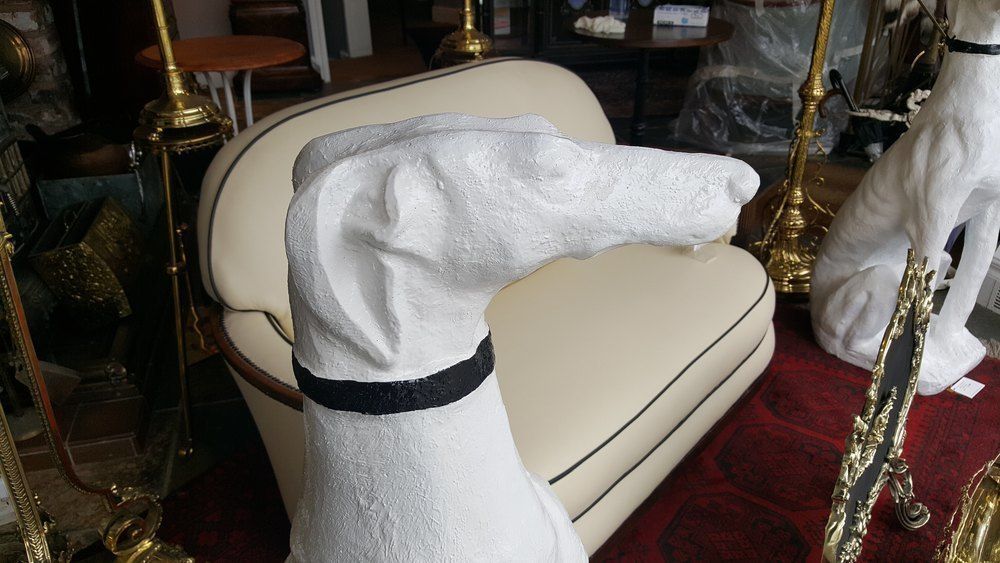 Pair Of Oversized Stone And Fibreglass Greyhounds photo furniture