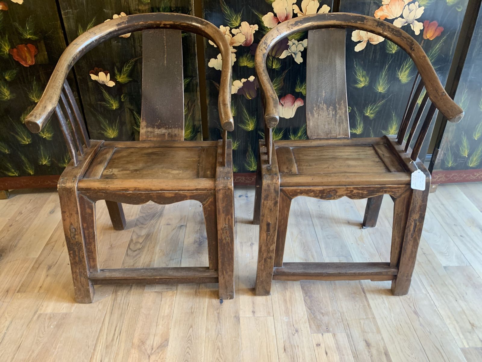 photo for sale Vintage Chinese Horseshoe  Chairs