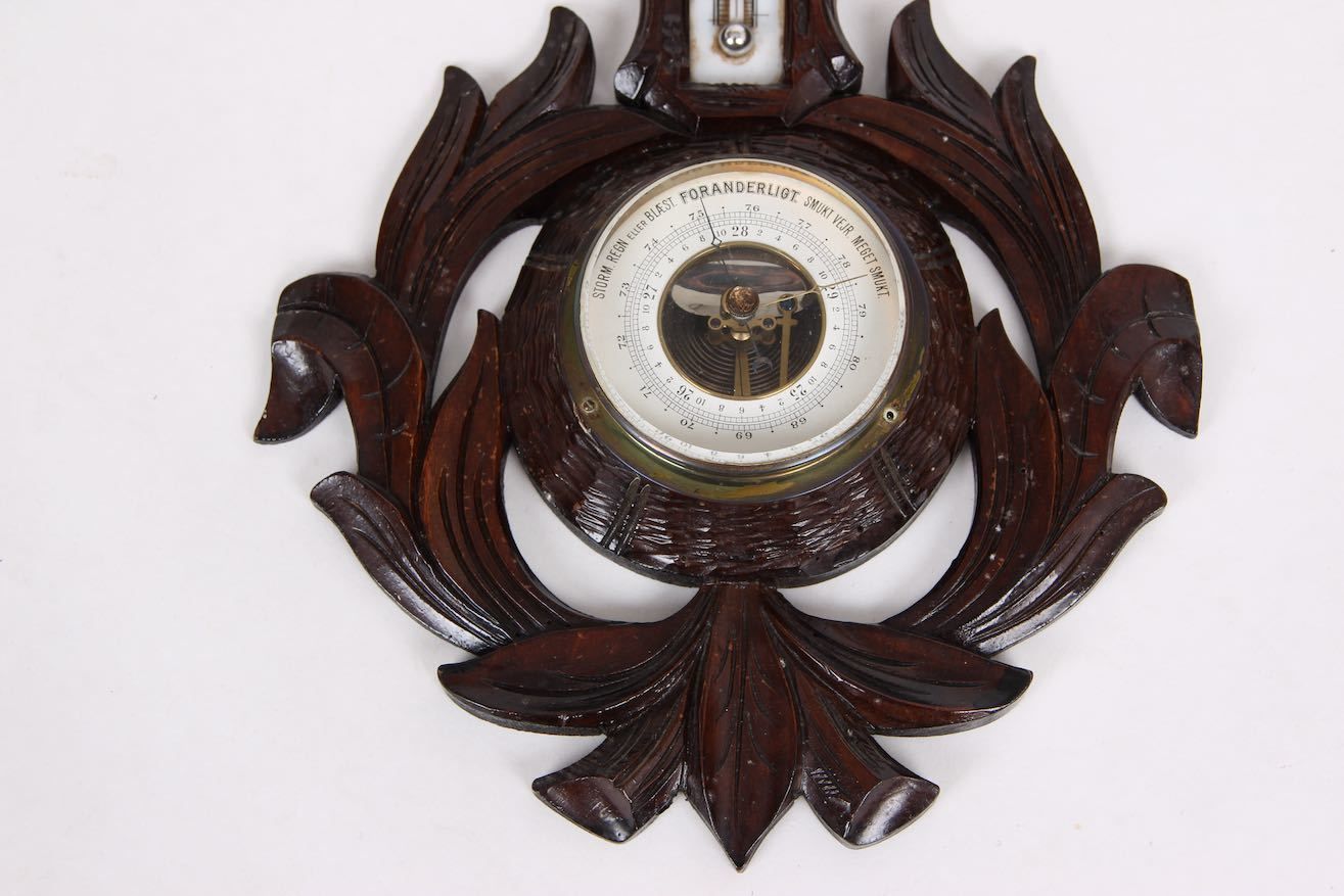 Old Danish Antique Weather Station. Manufactured By R&C Denmark. Hand Carved Details photo Art