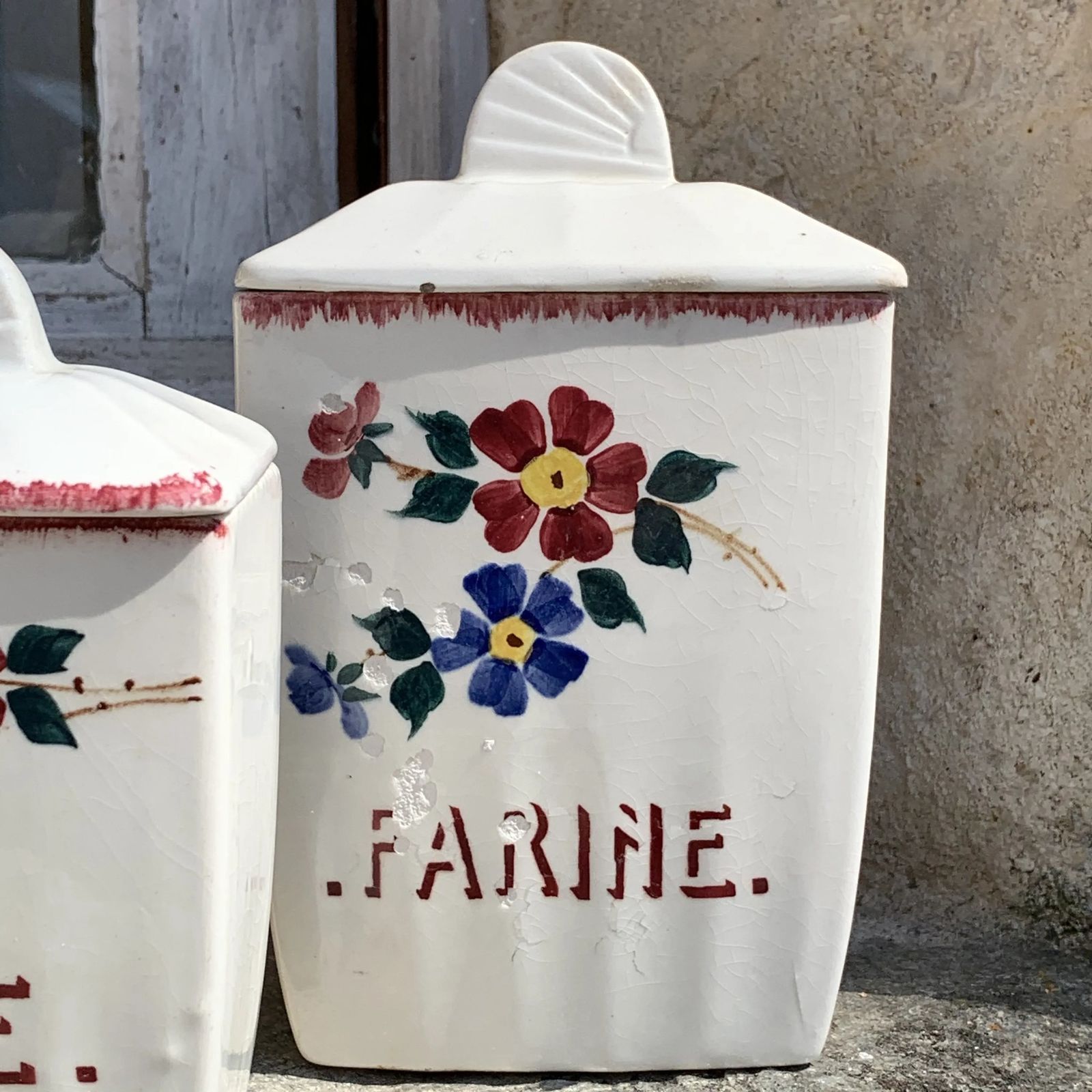 1920s French Kitchen Storage Jars photo vintage