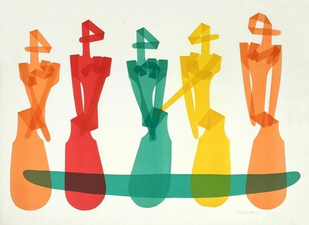 Abraham Habbah, Jeunes Femmes, 1970, Signed Lithograph