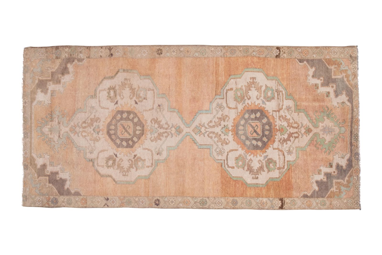 Vintage Beige Midcentury Karapinar Runner Rug 4'11" X 10'3" photo vintage