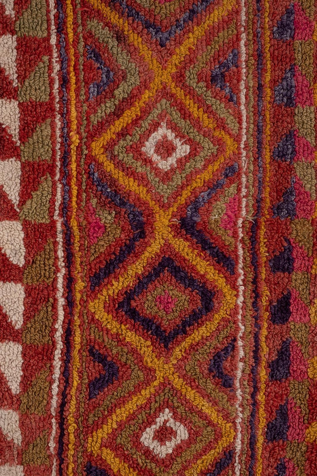 Checkered Midcentury Tulu Rug In Soft Colors 3'10" X 5'4" photo 566.0