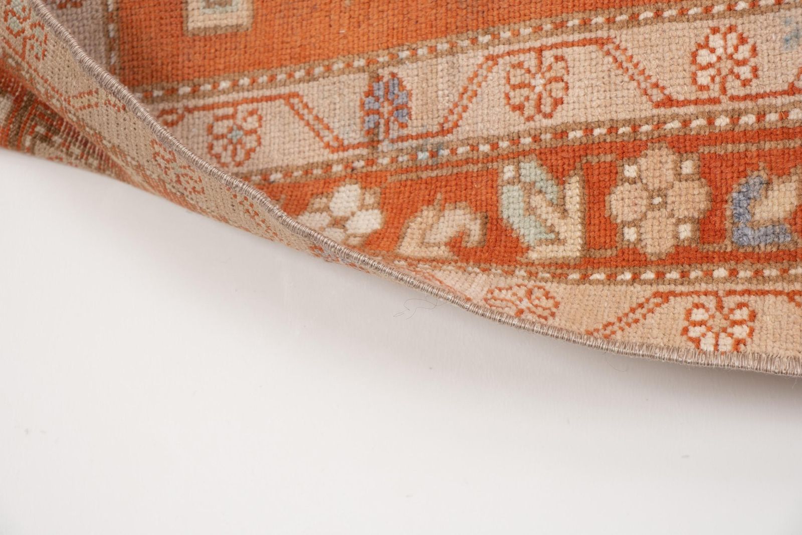 photo furniture Vintage Caucasian Rug   Decorative Soft Pink And Blue Colors Wool Rug 4'1" X 7'2"