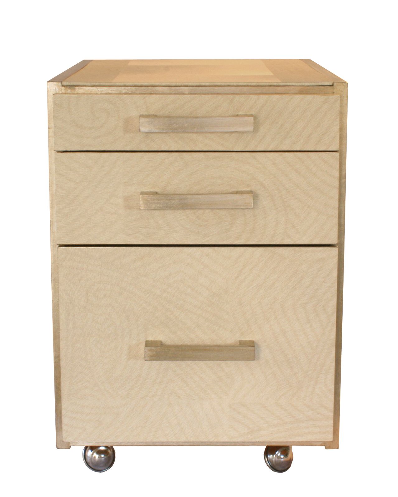 "Safari Trip" Restyled Three Drawer Unit By Habitat Improver With Textured Vynil Wallpaper And Aged Silver Leaf photo Furniture