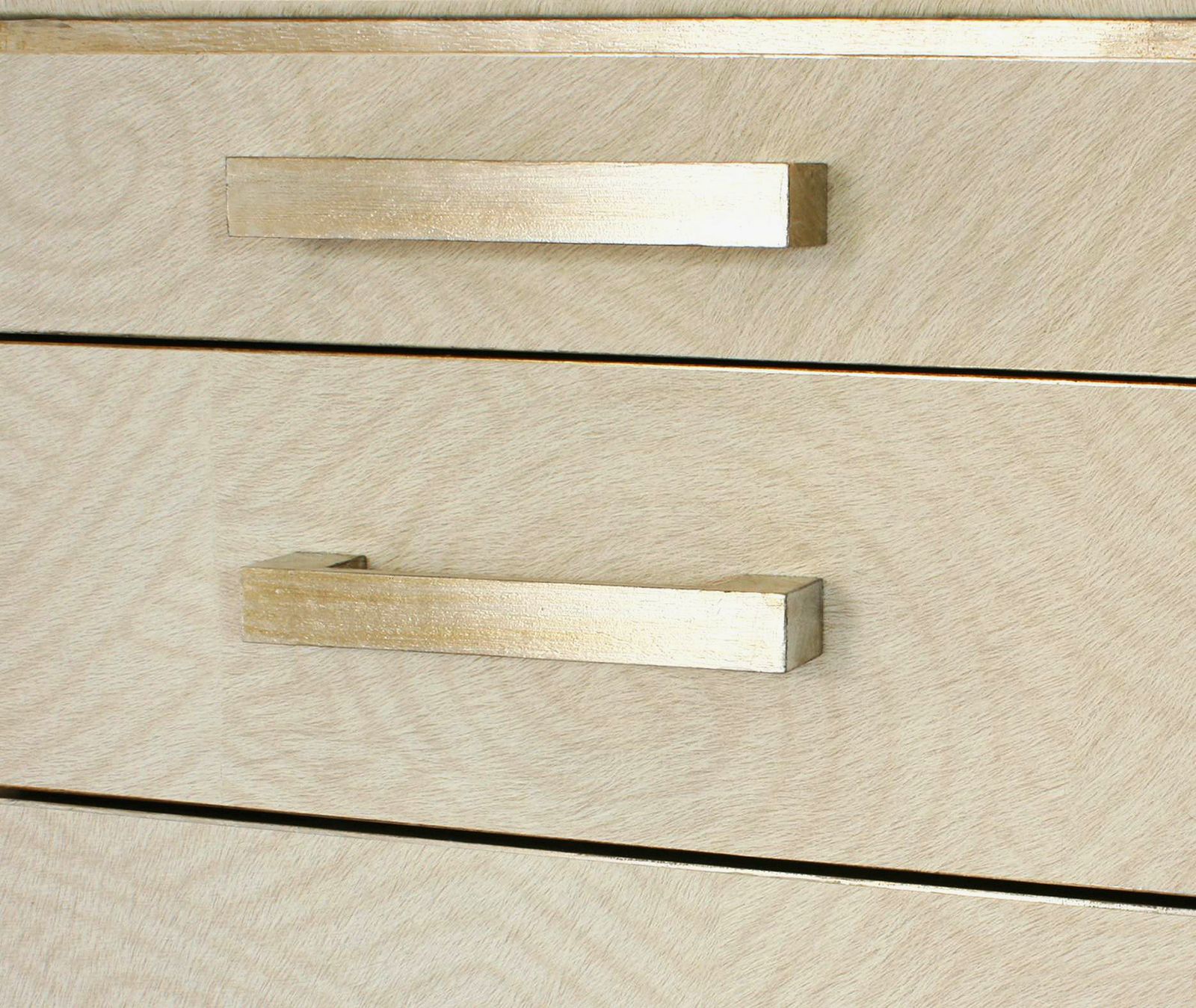 "Safari Trip" Restyled Three Drawer Unit By Habitat Improver With Textured Vynil Wallpaper And Aged Silver Leaf photo vinterior
