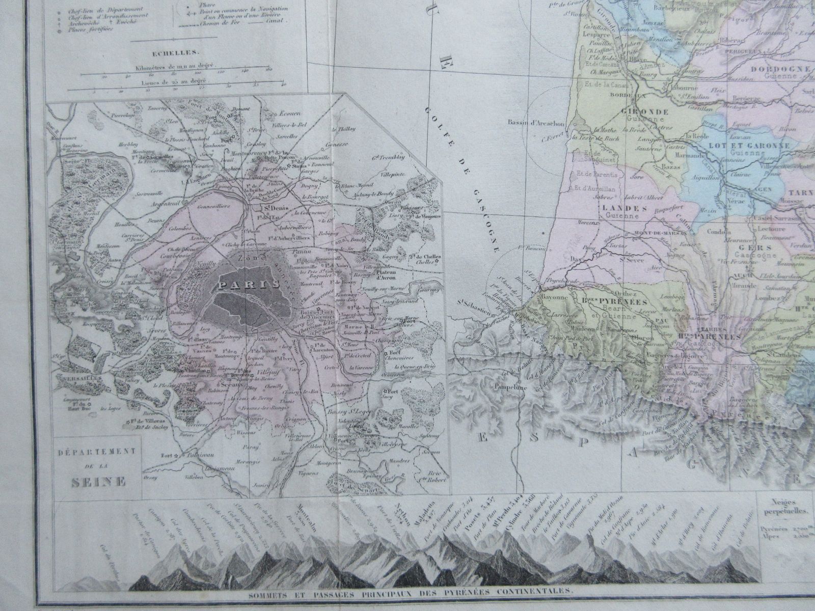 Carte Physique Et Politique De La France. Par M.M. Drioux Et Ch. Leroy  1866 photo furniture