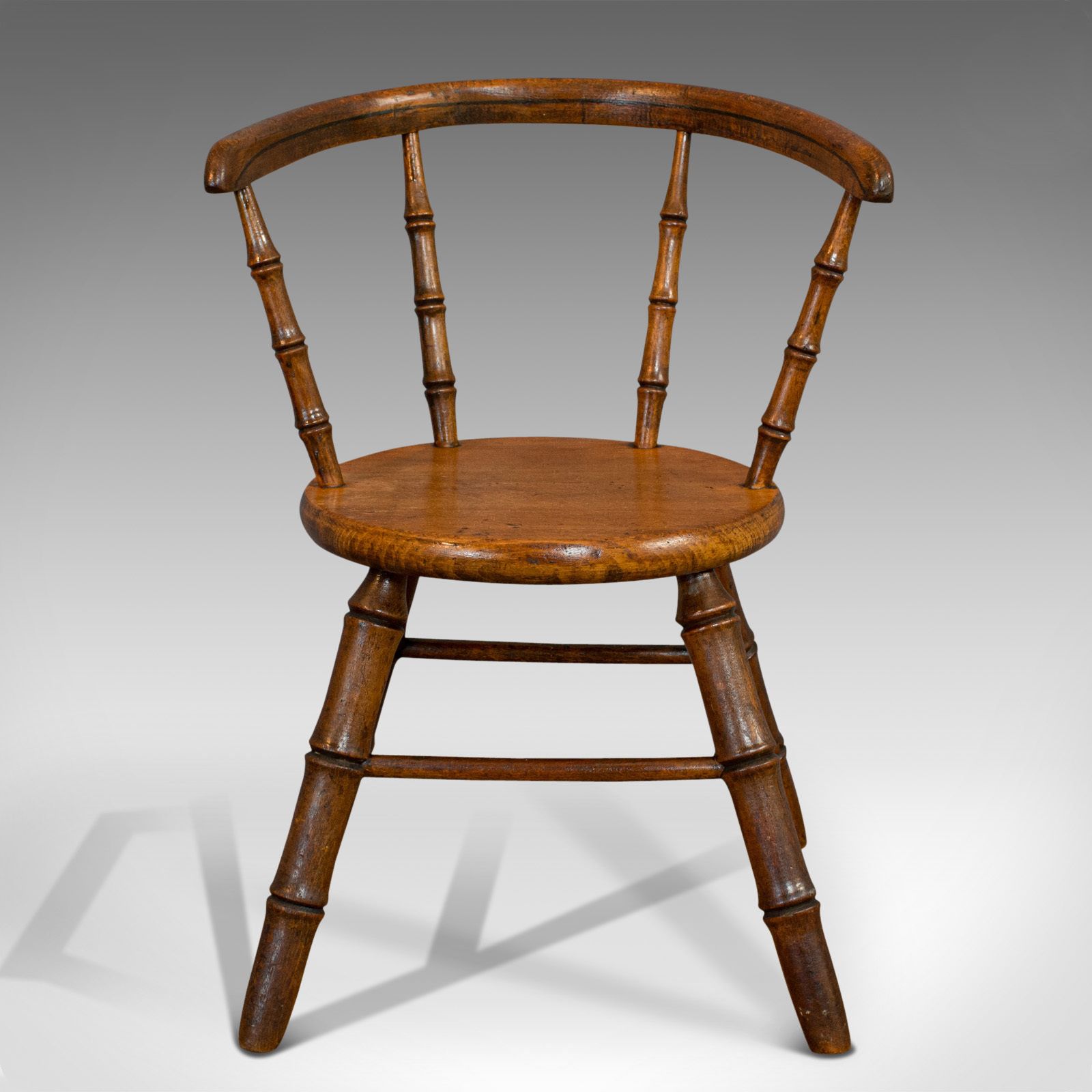 Small Antique Windsor Chair, English, Oak, Apprentice, High Wycombe, Victorian photo furniture