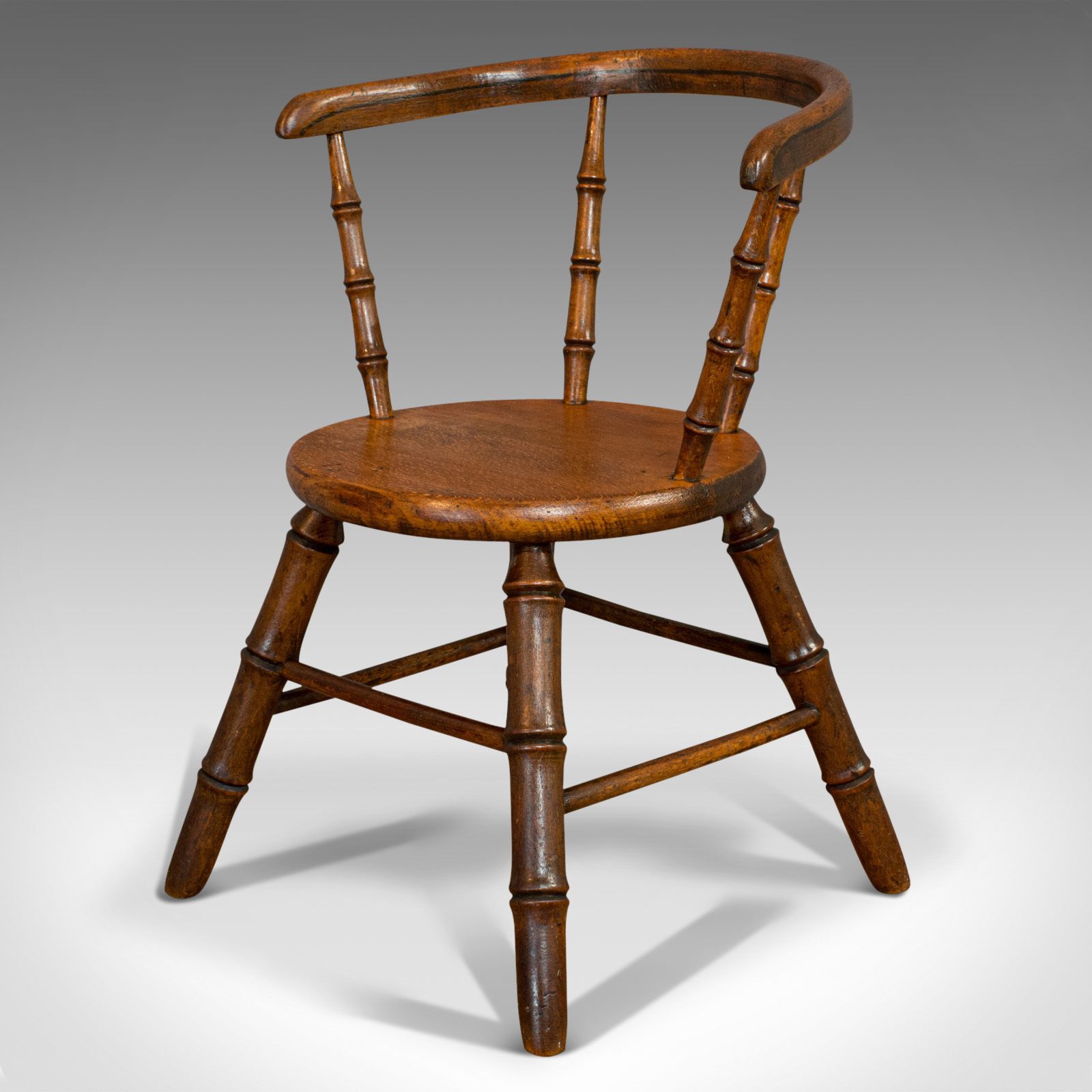 Small Antique Windsor Chair, English, Oak, Apprentice, High Wycombe, Victorian photo for sale