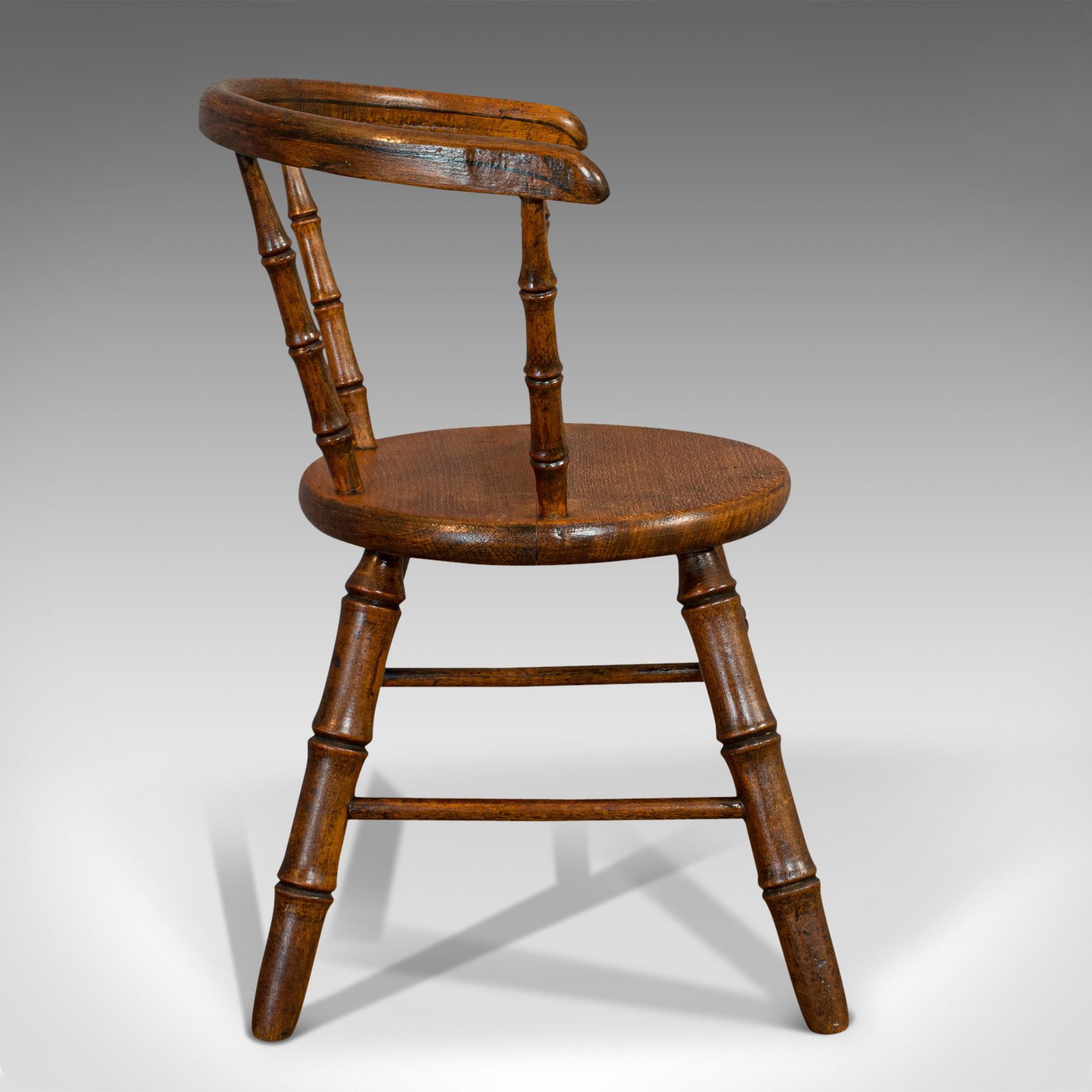 Small Antique Windsor Chair, English, Oak, Apprentice, High Wycombe, Victorian photo Furniture