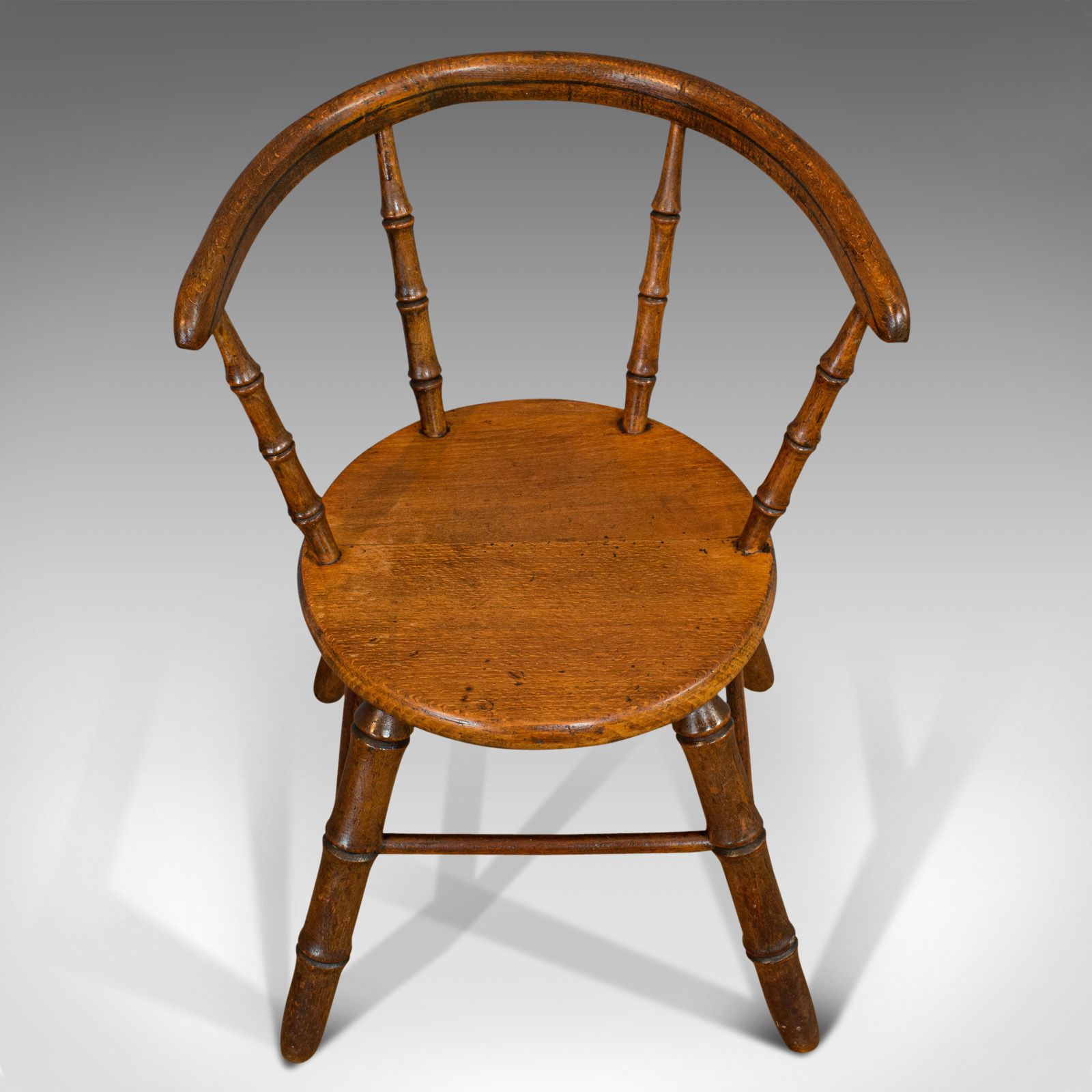 Small Antique Windsor Chair, English, Oak, Apprentice, High Wycombe, Victorian photo vintage