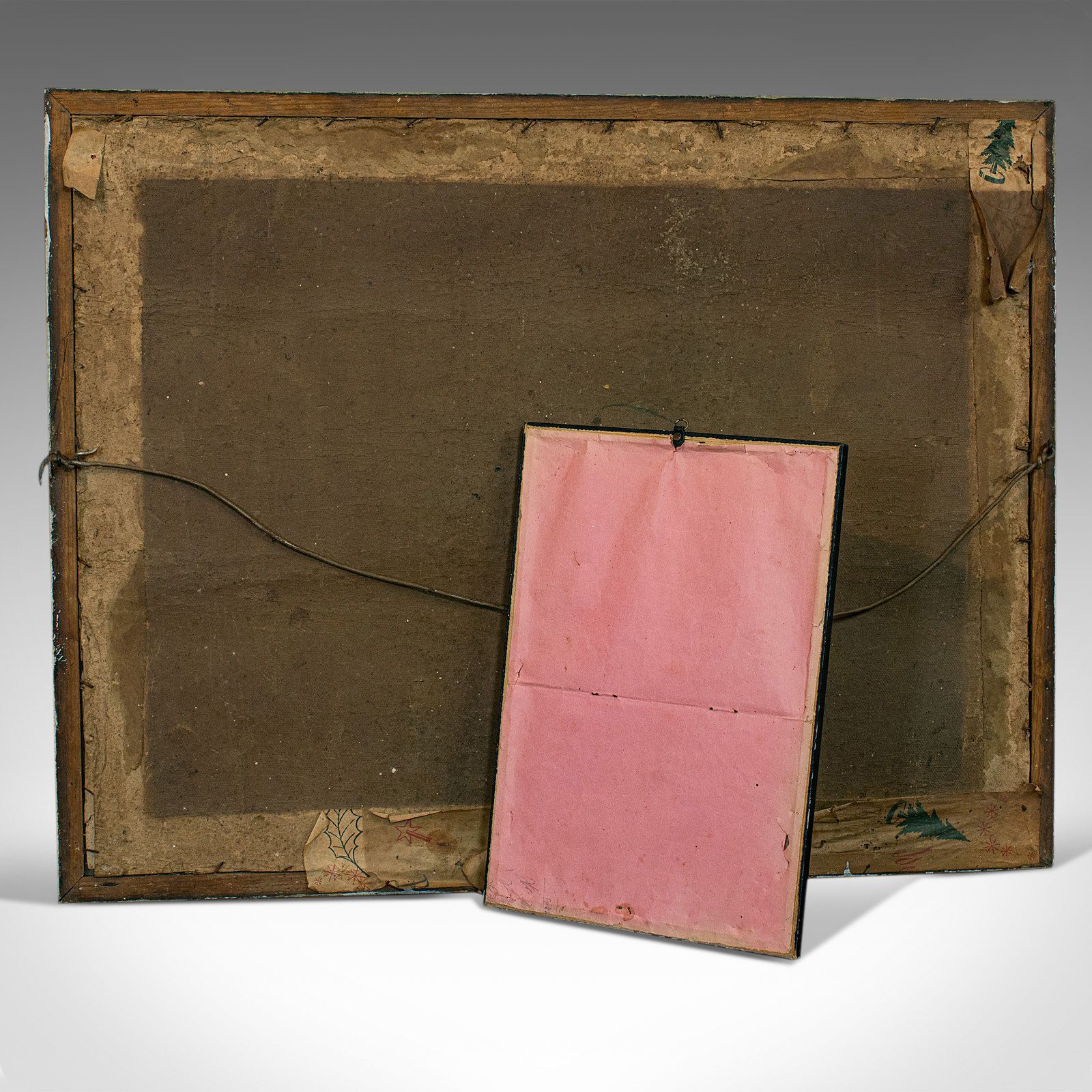 photo furniture Antique Pair Of Framed Certificates, French, Award Of Honour, Ww1, Circa 1920