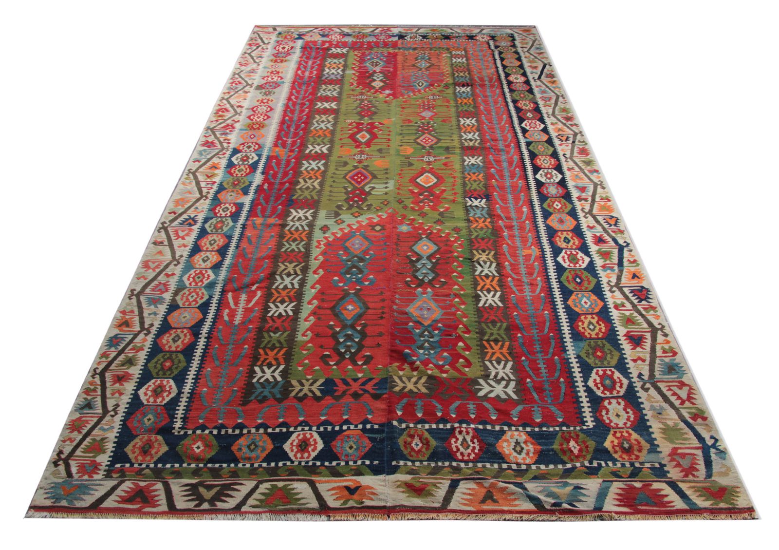 Anatolian Turkish Carpets Uk, Antique Kilim Rug Geometric Rugs For Sale 179 X 413 Cm photo vinterior