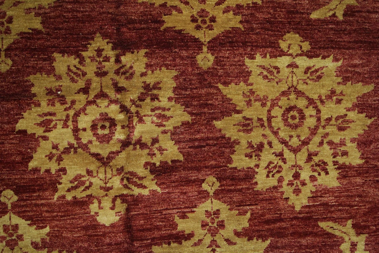 Modern Afghan Rug  Red And Gold Carpet Wool Rug 143 X 205 Cm photo vinterior