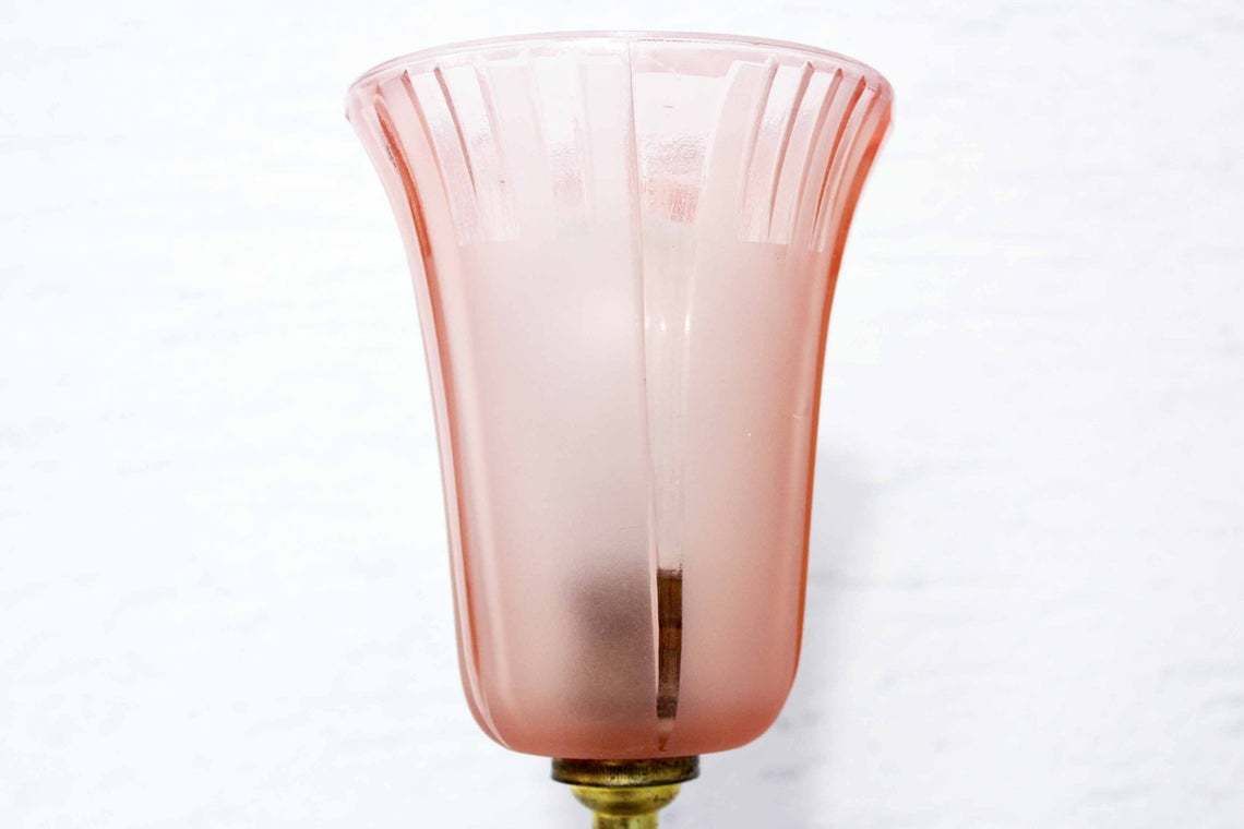 1930s Wrought Iron And Glass Lamp. Art Deco Art Nouveau photo for sale
