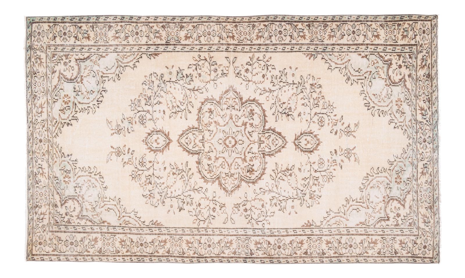 Anatolian Oushak Kars Handwoven Distressed Ushak Area Rug photo furniture