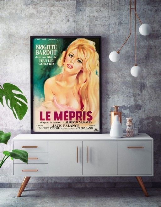 Le Mépris Original Vintage Film Poster By Georges Allard, French, 1963 photo for sale