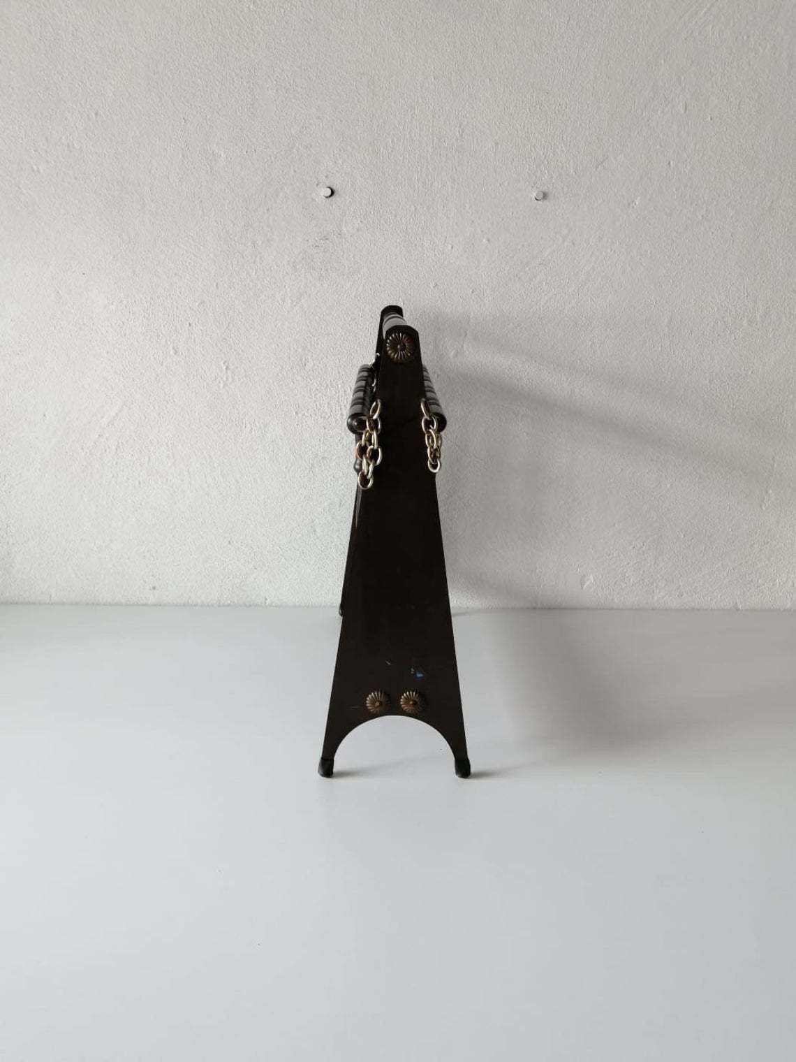 Italian Wood & Metal Body Folding Magazine Stand photo 365.8