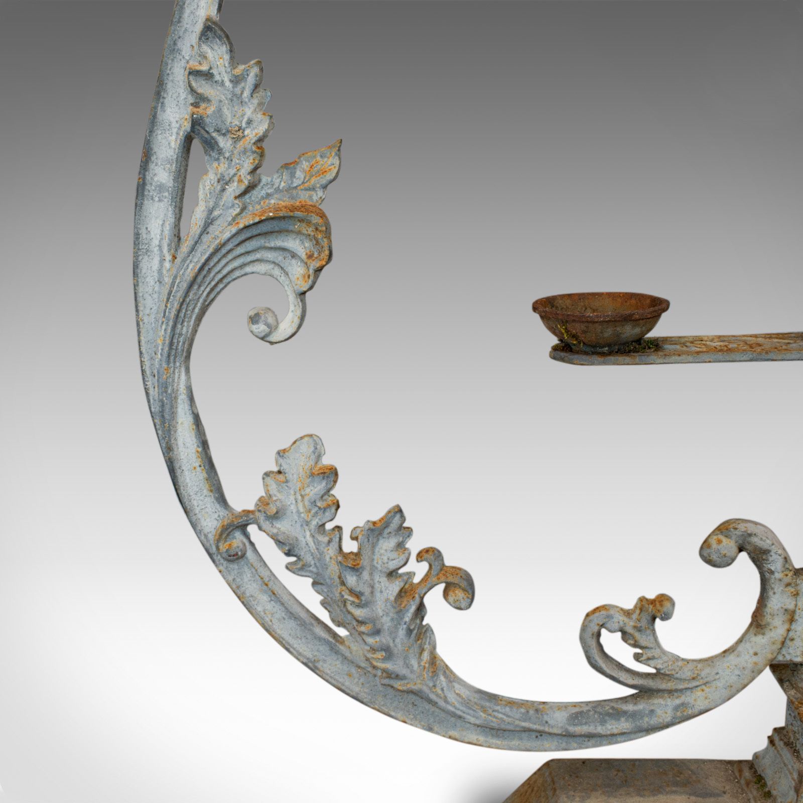 Garden Decor Vintage Outdoor Stand, French, Cast Iron, Planter, Stick, Art Nouveau, C.1950 photo