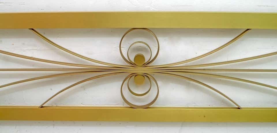 Luciano Frigerio Mid Century Modern Gilded And Satin Brass Double Bed, 1970s photo Furniture