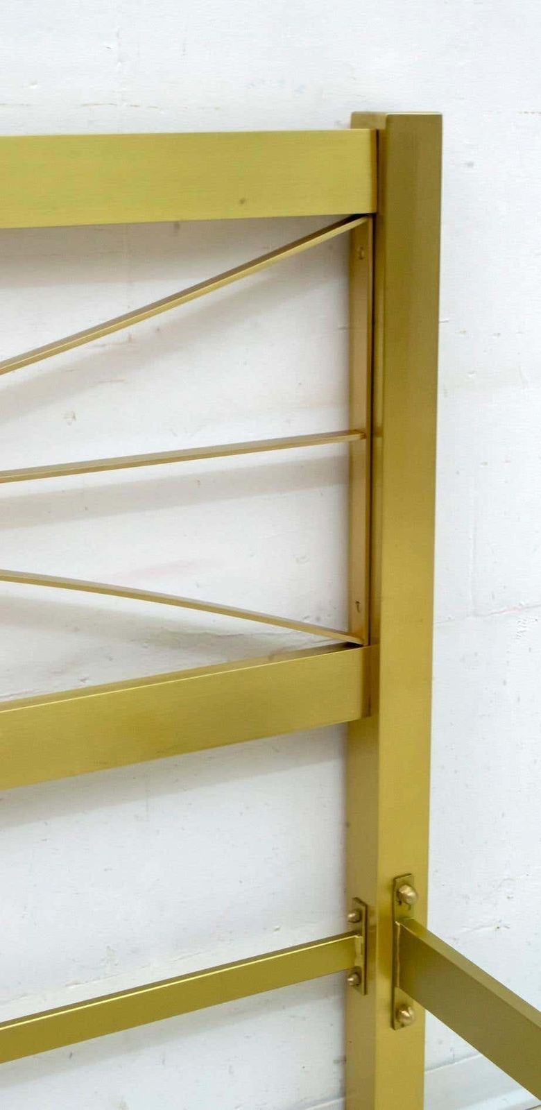 Luciano Frigerio Mid Century Modern Gilded And Satin Brass Double Bed, 1970s photo 3466.0