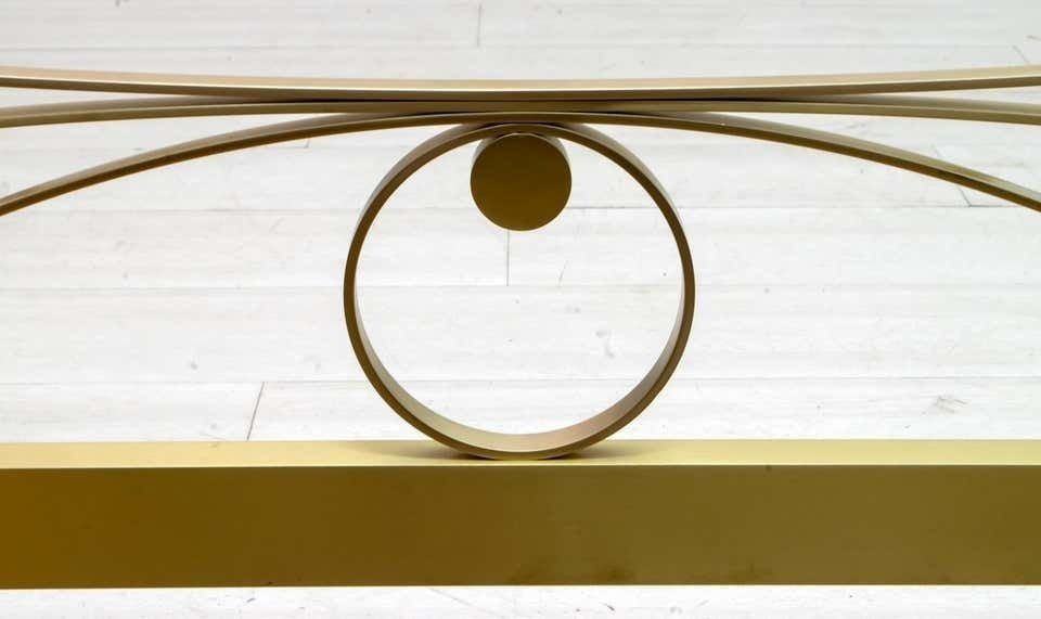 Luciano Frigerio Mid Century Modern Gilded And Satin Brass Double Bed, 1970s photo vinterior