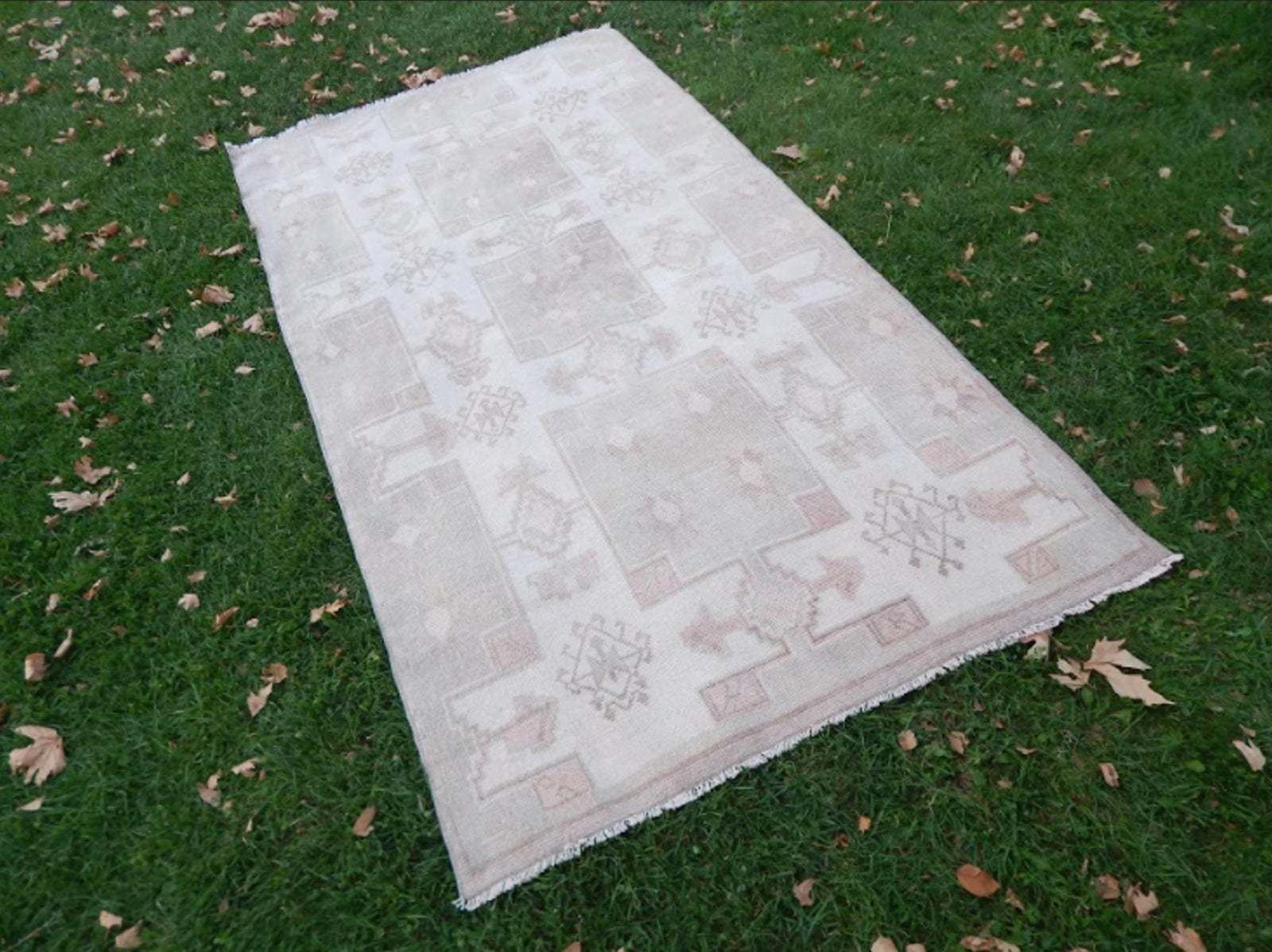 1970s Vintage Turkish Oushak Handwoven Rug 4′3″ × 7′12″ photo vintage